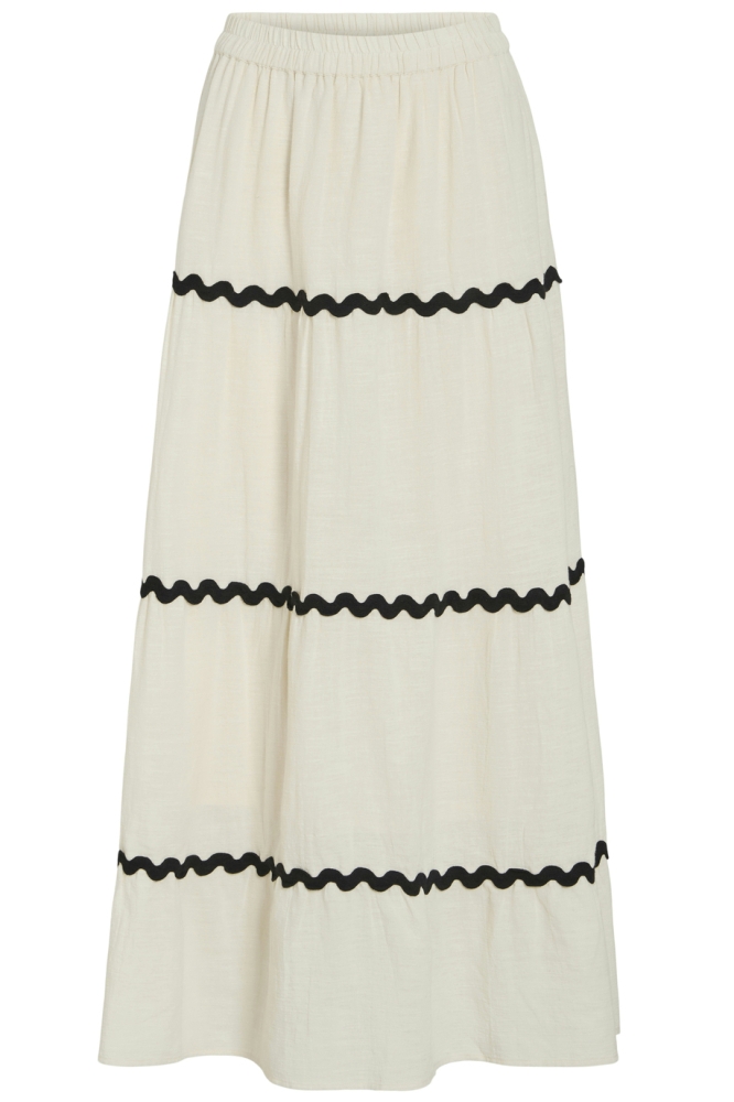 VIMANDA WAVY HW MAXI SKIRT 14106794 BIRCH/BLACK BEAUTY